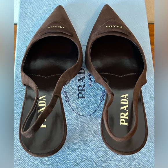 Prada Suede Slingback Heels - Picture 4 of 11